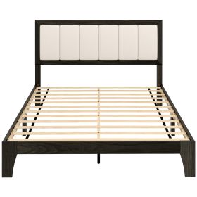 HOMCOM Full Bed Frame with Headboard Full Size Platform Bed Frame with Wooden Slats No Box Spring Needed Easy Assembly Walnut