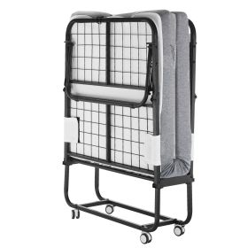 VEVOR Rollaway Bed, 31 in x 75 in Folding Bed with 4 in Mattress, Twin Size Foldable Bed with Sturdy Metal Frame & Memory Foam Mattress