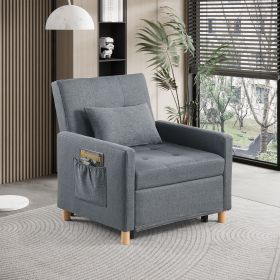 Convertible Sleeper Sofa Chair Bed, Adjustable Chair with Pillow, Multi-Functional Sleeper Chair with Soft Fabric for Living Room, Dorm, Apartmen