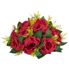 Flower Balls Arrangement Bouquet 10 PCS, 9.5-Inch Wedding Red Roses Centerpieces
