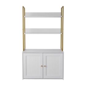 VEVOR Cat Litter Box Enclosure Furniture, 27.6 in Hidden Litter Box Cabinet with Metal Legs & 2-Tier Storage Shelves