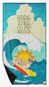 Surfer Dog Fawn Pembroke Corgi Premium Beach Towel Oversized Towel Beach Blanket, Pool, Beach Essentials, Yoga, Premium Bath Towel, Quick Dry Plu