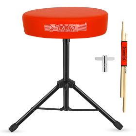 5 Core Drum Throne 3" Thick Padded Comfortable Guitar Stool Drummer Chair Adjustable Musician Seat (SKU: DS 01 ORG)