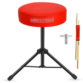 5 Core Drum Throne 3" Thick Padded Comfortable Guitar Stool Drummer Chair Adjustable Musician Seat (SKU: DS 01 RED)