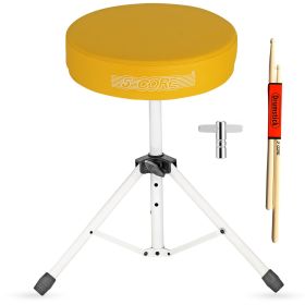 5 Core Drum Throne 3" Thick Padded Comfortable Guitar Stool Drummer Chair Adjustable Musician Seat (SKU: DS 01 YLW)