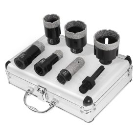 7-Piece Diamond Hole Saw Kit (size: 9.06 x 6.69 x 3.35 inches)